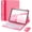 Hot Pink, variant on For iPad Air 11-inch Case with Keyboard M4/M3/M2 (2026/2025/2024), Mouse and Detachable Wireless Keyboard Combo for iPad Air 5th/4th 10.9-inch, 7-Color Backlight with Pencil Holder, Purple