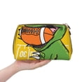 thumbnail image 4 of Picia T-Rex Playing Football Print Leather Makeup Bag Make Up Bag Travel Toiletry Bag for Her Girlfriend Teacher Teen Girl Gifts, 4 of 8