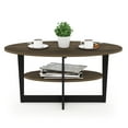 thumbnail image 2 of Furinno JAYA Oval Coffee Table, Columbia Walnut/Black, 2 of 6