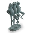 thumbnail image 2 of Dancing Frog Trio Verdigris Green Metal Garden Sculpture, 2 of 4