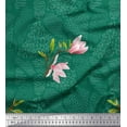 thumbnail image 1 of Soimoi Georgette Viscose Fabric Animal Skin,Leaves & Pink Flower Printed Craft Fabric by the Yard 42 Inch Wide, 1 of 1