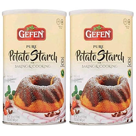 Gefen Pure Potato Starch, 24oz (2 Pack) Total 3lb Resealable Container Gluten Free