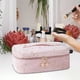 thumbnail image 5 of Neceser de gran capacidad para viajes | Organizador de aseo portátil con múltiples compartimentos | Estuche de almacenamiento europeo clásico y suave para cosméticos, joyas y accesorios, 5 of 6