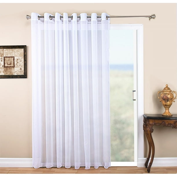 Tergaline Semi Sheer Grommet Curtain Panel 108 X 63 Long White Com Tergaline Semi Sheer Grommet Curtain, Grommet Curtains 63 Long