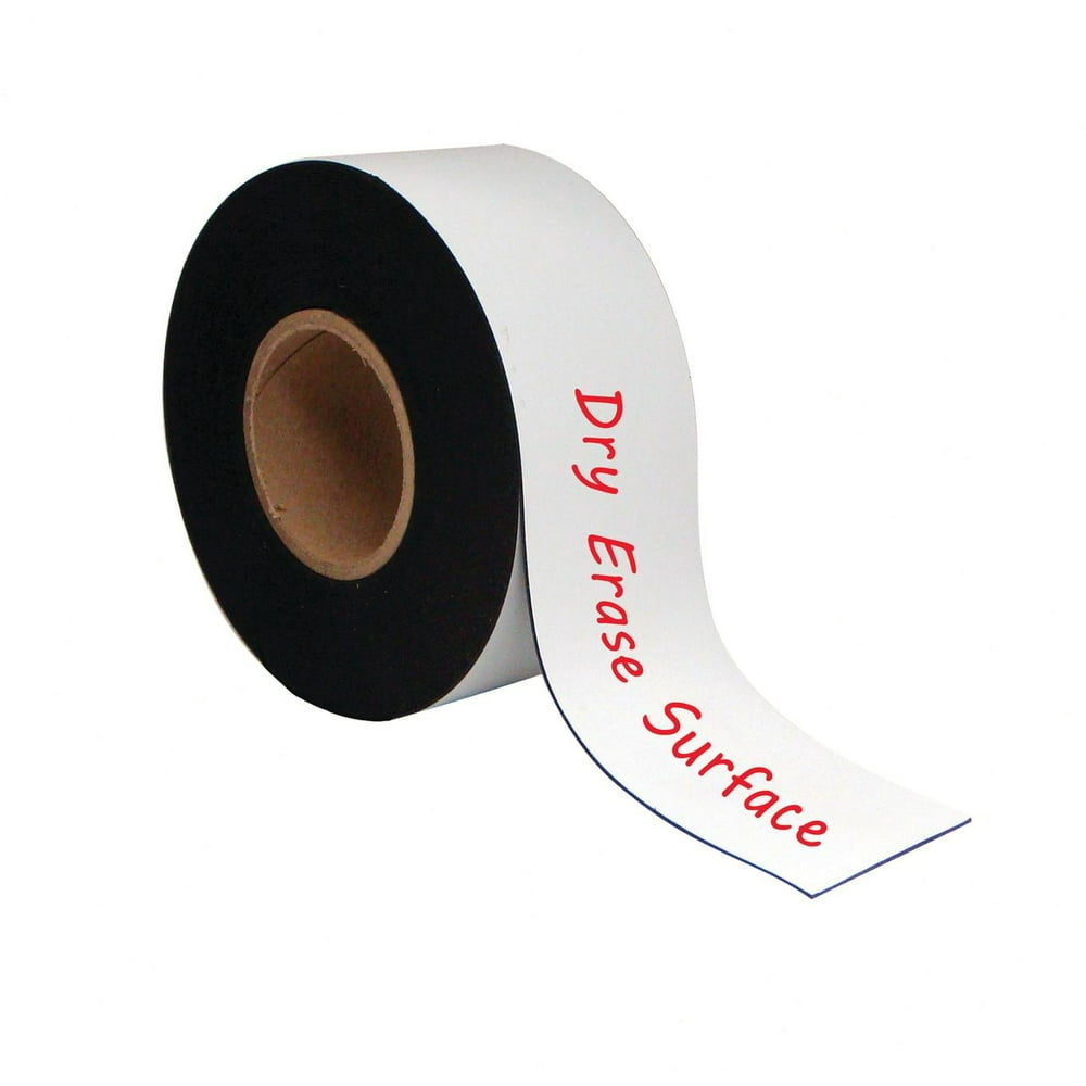 DryErase Tape Rolls, Writeon wipeoff, White, 3" x 50 ft