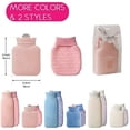 thumbnail image 3 of Bolsa de botella de agua caliente de silicona calentada por microondas con funda de punto, terapias frías y calientes para el dolor de espalda, regalo para novia, madre, padre, día de San Valentín (r, 3 of 4