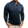 thumbnail image 2 of JUSLIO Button-Up Long Sleeve T Shirts for Men Cotton Solid Hoodies Fashion Long sleeve Round Neck Hoodies Dark Blue S, 2 of 8