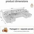 thumbnail image 2 of Compressed Boneless Couch, Sectional Couch Sofa with U-Shaped Chaise Longue, Modern Modular Couch with Deep Seats, Pillow Sofa for Living Room and Bedroom, 2 of 9