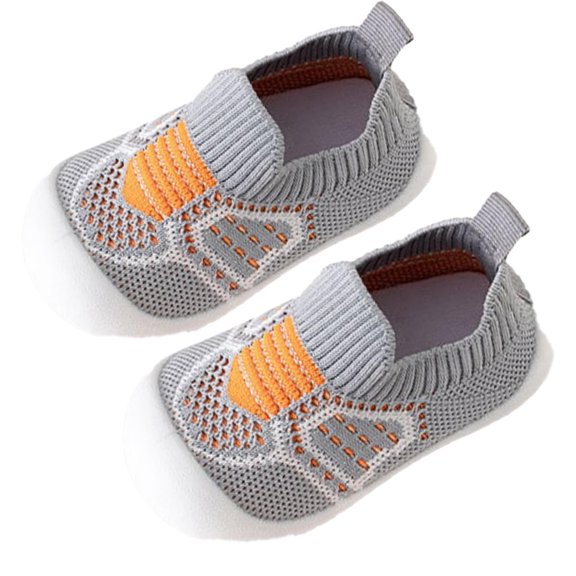 Xfvqtps Toddler Boys and Girls Walking Shoes Knit Breathable Socks Lightweight Non Slip Mesh Infant Prewalker Baby Spring New Baby Indoor Floor Single Shoes Sweat Toddler Shoes Gray