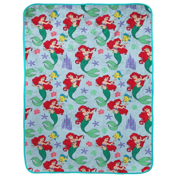 The Little Mermaid 'Swimming and Singing Along' Kids Silk Touch Fleece Throw, 100% Polyester