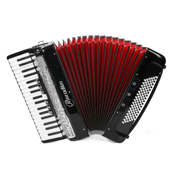 Accordion - 37 Key 96 Bass Professional Model for Beginners to Advanced Players, Includes Adjustable Strap & Backpack – Ideal for Classes, Practice & Live Performance (Black)