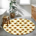 thumbnail image 4 of Round Rugs 4 Ft, Sunflowers Fall Non Slip Area Rugs for Kitchen Bedroom Entryway, Thanksgiving Botanical Floral Watercolor Washable Carpet Runner Rug Floor Mats for Bedroom Home Decor, 4 of 9