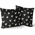 thumbnail image 2 of Valentines Pillow Covers 16x16 Set of 2 Black Love Heart Holiday Decorative Throw Pillows Romantic Valentine Day Themed Gifts Pillowcase Cotton Square Cushion Cover Decor for Home Couch Bed Soft, 2 of 6