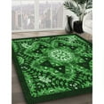 thumbnail image 2 of Ahgly Company Indoor Rectangle Patterned Dark Forest Green Area Rugs, 2' x 5', 2 of 6