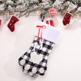thumbnail image 4 of Medias de Navidad, medias de pata de perro a cuadros rojas y negras, bolsa de regalo de árbol de Navidad colgante, dulces, 4 of 8