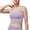 Purple, variant on Womens Sports Bra - Scoop Neck Padded Low Impact Yoga Bra Workout Crop Top with Built in Bra
