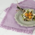 thumbnail image 3 of Holzlrgus Handmade Cloth Napkins, Cotton Linen Cloth Napkins with Fringe, Versatile Handmade Square Rustic Fringe Napkins for Dinner, Wedding and Parties, 18 x 18 Inches Set of 6, Lavender, 3 of 5