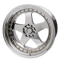 thumbnail image 2 of Ikon Motorsports (4) 18X10 +30 5X100 / 5X114.3 Step Lip 5 Spoke Wheels Rim Replacement for Most Cars, Full Platinum + Gold Rivets, 2 of 7