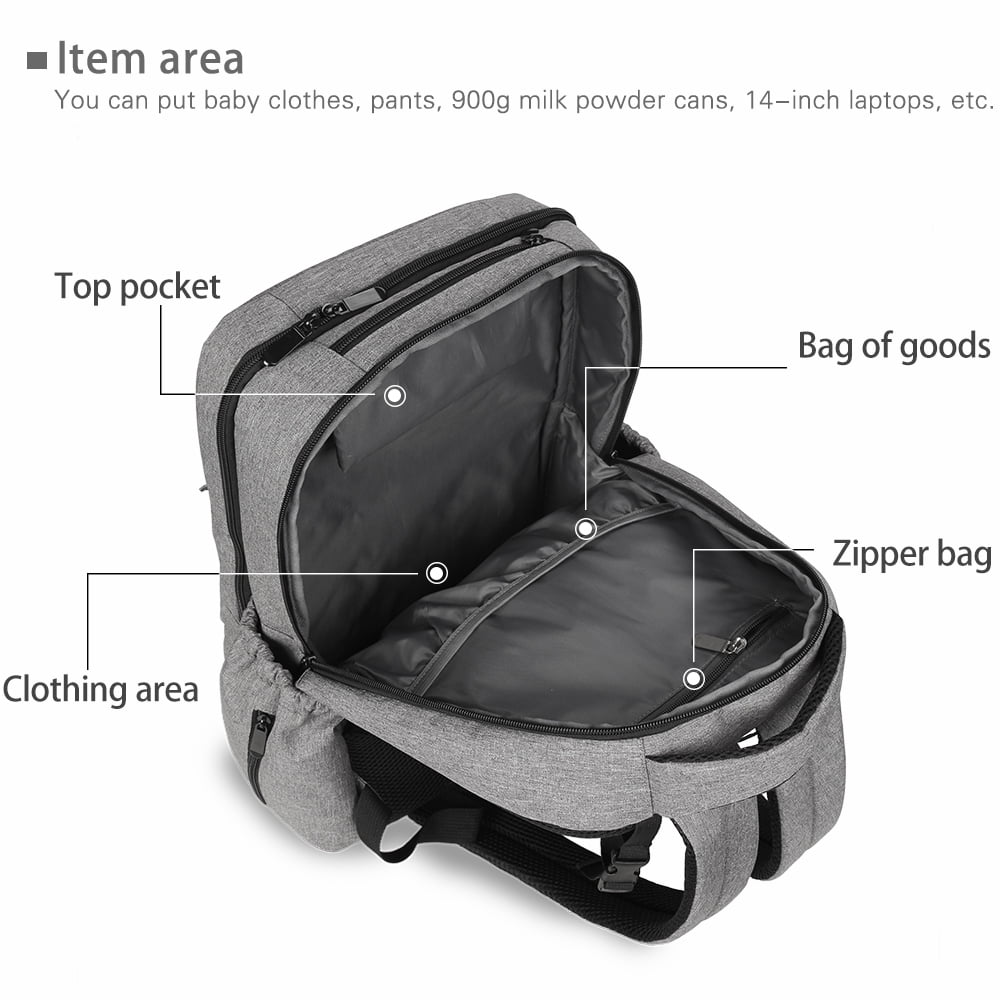 Baby Diaper Bag Tote Backpack Stroller Hanging Bag Portable Multifunction Diaper Organizer Storage Bag Mommy Bag for Outdoor Travel
