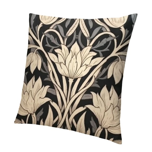Black and White Throw Pillow Covers Floral Damask Pillow Cases Geometric Flower Decorative Cushion Covers for Sofa Couch