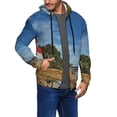 thumbnail image 2 of Kdxio Lighthous Print Men Hoodies Casual Hoodies for Men with Zip Pockets Full Zip Long Sleeve Sweatshirt Sports Hooded Jacket-Large, 2 of 5