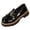 Black, variant on Women's Patent Leather Loafers Round Toe Flat Block Heel Casual Comfortable Slip-On Moccasins for Office Daily Wear