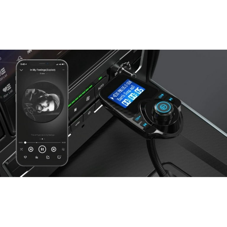 Nulaxy Wireless In-Car Bluetooth FM Transmitter Radio Adapter Car Kit
