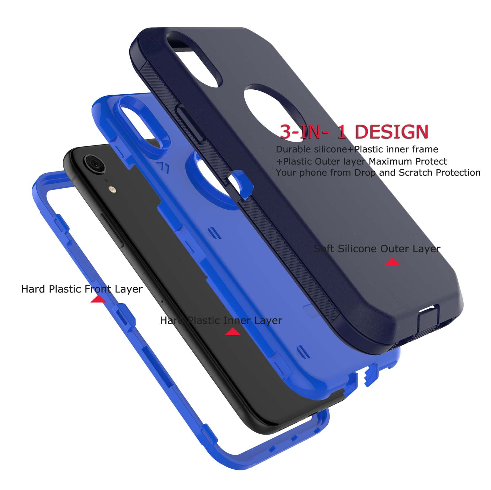 iPhone 11 Cases, Sturdy Phone Case for Apple iPhone 11 6.1 inch, Tekcoo Full-Body Shockproof Protection Heavy Duty Armor Hard Plastic & Shock