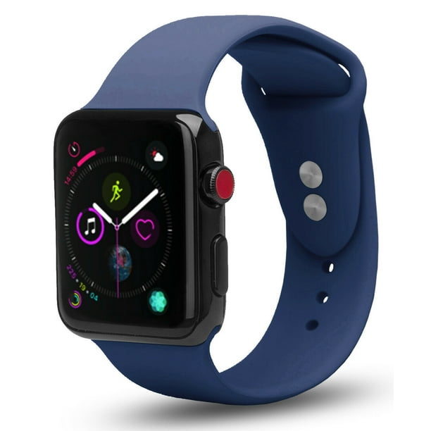 Coverlab Apple Watch Replacement Bands 38mm W Full Body Clear Hard Case Screen Protector Soft Silicone Wristband For Iwatch Apple Watch Series 1 2 3