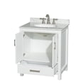 thumbnail image 2 of Wyndham Collection Sheffield 30" No Mirror Wood Single Bathroom Vanity in White, 2 of 3