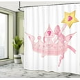 thumbnail image 5 of Ambesonne Girls Shower Curtain, Crown and Magic Wand, 69"Wx70"L, Pale Pink Yellow, 5 of 5