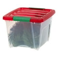 thumbnail image 6 of IRIS 19 Qt Stackable Holiday Plastic Storage Bins with Lids and Latching Buckles Clear Red 4 Pack, 6 of 7