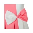 thumbnail image 5 of Girls Dress Color Block Contrast Bow Tie Coral White Party 12, 5 of 7