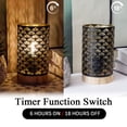 thumbnail image 5 of Metal Lamp Battery Powered 7.5''H Accent Cordless Lamp with 6-Hours Timer Battery Lamp for Weddings Party Patio Garden Indoors Outdoors Table Balcony（with Wooden Base）, 5 of 9