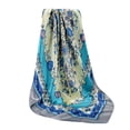 thumbnail image 2 of YVNAURA Women's 90x90cm Point Print Square Scarf Retro Vintage Satin Shawl Wrap Lightweight Silky Soft Multipurpose Head Scarf Neck Scarf Hair Bandana for Daily Travel Gift, Blue,One Size, 2 of 3