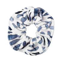 Hairitage Soak It Up Absorbent Microfiber Towel Hair Scrunchie & Ponytail Holder, Cream & Blue