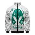 thumbnail image 4 of Chaqueta con cremallera y estampado 3D de Pascua en el oeste, divertida chaqueta de manga larga, cuello alto, ropa de moda, abrigo informal de talla grande para hombre, 4 of 4