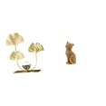 thumbnail image 1 of Estatua de figura,Estatuas de hojas y flores de metal,esculturas decorativas,Figuras decorativas para el hogar,para estante,mesa o vitrina.,Figura de escritorio,Estatua de gato,linda, 1 of 8