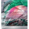 thumbnail image 3 of Soimoi Poly Georgette Fabric Sea & Flying Bird Panel Print Fabric by The Yard 52 Inch Wide, 3 of 3
