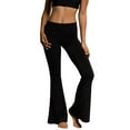 thumbnail image 2 of SBYOJLPB Women Fashion Casual Pants Women High Elastic Waist Bell-Bottom Long Trousers Skinny Flare Dance Pants XL Black XL, 2 of 9