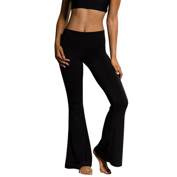 Kiplyki Wholesale Women High Elastic Waist Bell-Bottom Long Trousers Skinny  Flare Dance Pants XL 