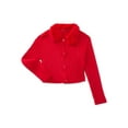 thumbnail image 4 of Wonder Nation Toddler Girls Cardigan Sweater with Faux Fur Collar, Lightweight, Sizes 12M-5T, 4 of 7