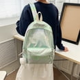 thumbnail image 4 of Personalized Embroidered Fashion Hologram Backpack Laser Shiny School Backpack Fashionalbe Simple Commuter Student Backpack green, 4 of 6