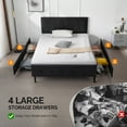thumbnail image 3 of UBesGoo Upholstered Queen Bed Frame w/ 4 Drawers,Platform Bed Frame，No Box Spring Neededy, Black, 3 of 13