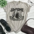 thumbnail image 2 of Jawsome Shark T-shirt, Unisex Women's Men's Shirt, Shark Pun Great White Week Summer Saying Beach, Light Silk Gray, Large, 2 of 6