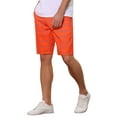thumbnail image 5 of INSPIRE CHIC Men's Shorts Plaid Golf Color Block Flat Front Formal Check Shorts 34 Orange, 5 of 5