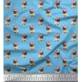 thumbnail image 1 of Soimoi Rayon Fabric Pug Dog Print Sewing Fabric Yard 42 Inch Wide, 1 of 3