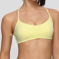 thumbnail image 6 of Staki Sports Bras for Women Padded Medium Support Criss Cross Strappy Bra Seamless High Impact Yoga Exercise Athletic Bras(Light Yellow,S), 6 of 9