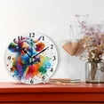 thumbnail image 2 of Cow Colorful and Painting Black 10 inch Wall Clocks Non Ticking Easy to Read Battery Decorative for Home Bathroom Kitchen Bedroom Living Room, 2 of 8
