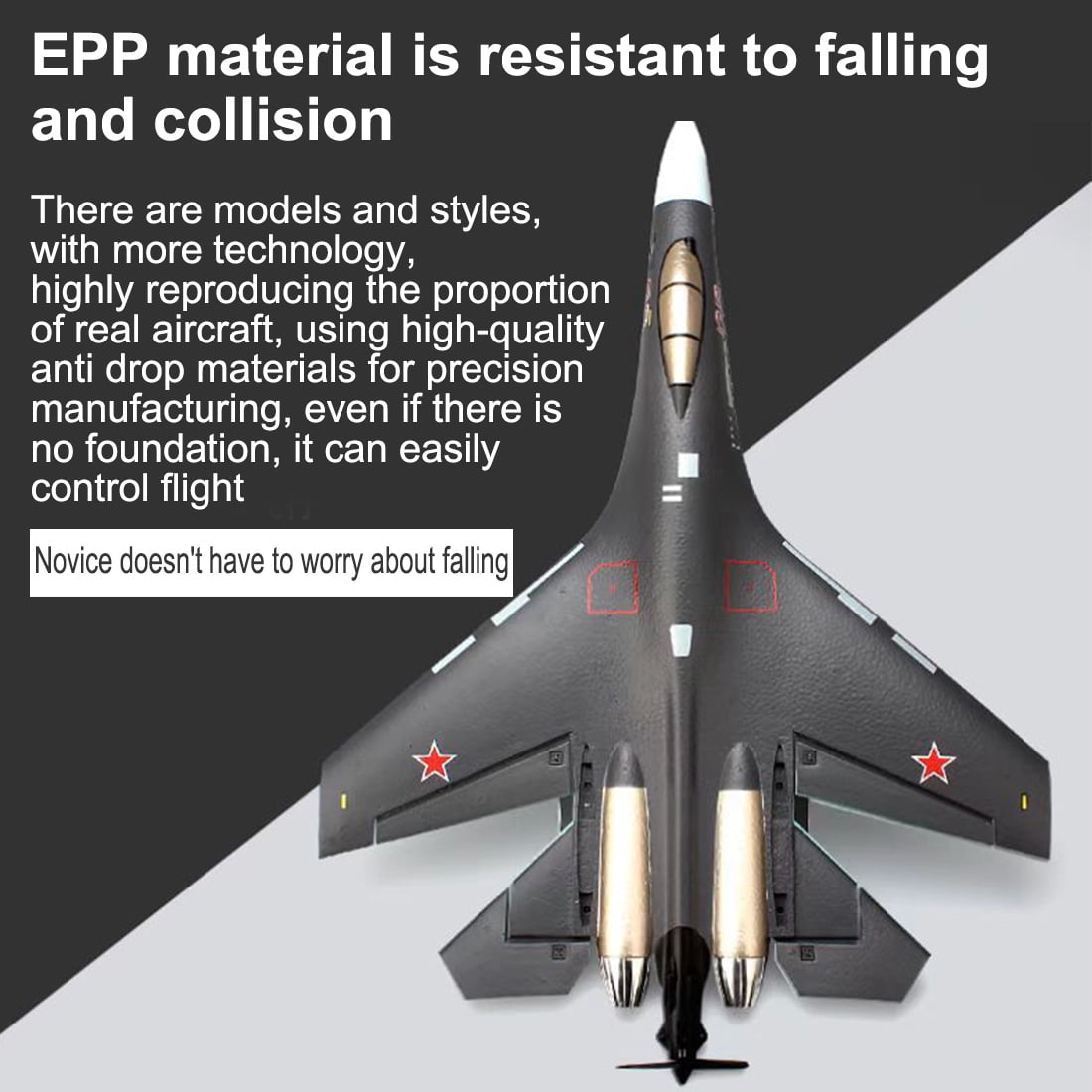 RC Aircraft for Adults, SU35 2.4G 4CH EPP Lightweight RC Fighter Airplane Model with 6-Axis Gyro for Indoor Outdoor Play, RC Hobby Model Collectible Gift for Beginners (RTF Version)